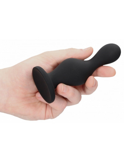 Черная анальная пробка Wave Butt Plug - 11,3 см.