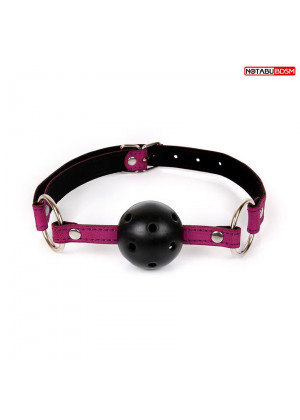 Фиолетово-черный кляп-шарик Ball Gag