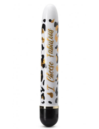 Бело-черный классический вибратор I Choose Fabulous - 17,8 см.