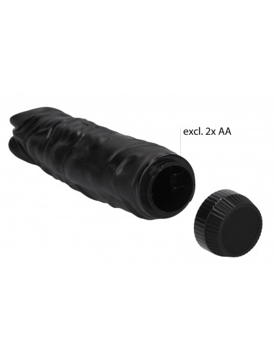 Черный вибромассажер Realisic Multispeed Vibrator - 23 см.
