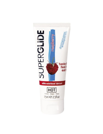 Съедобный лубрикант на водной основе с ароматом малины - 75 мл.