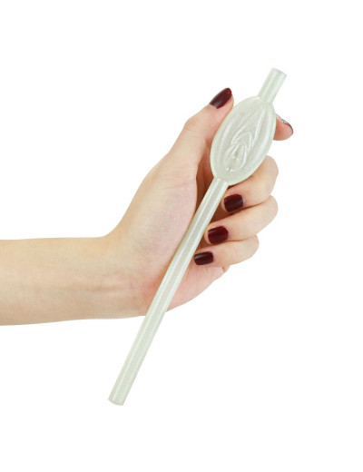 Светящиеся в темноте трубочки для напитков в виде вагины Pussy Straws - 9 шт.