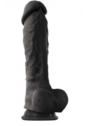 Чёрный фаллоимитатор на присоске ColourSoft  8  Soft Dildo - 23,5 см.