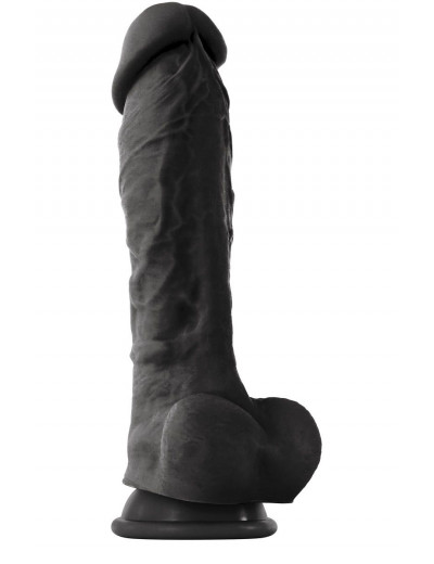 Чёрный фаллоимитатор на присоске ColourSoft  8  Soft Dildo - 23,5 см.