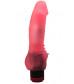 Розовый гелевый вибратор с шипами у основания - 17,8 см.