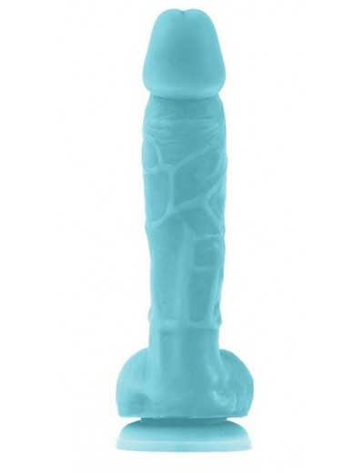 Голубой фаллоимитатор, светящийся в темноте, Firefly 5  Pleasures Dildo - 17 см.