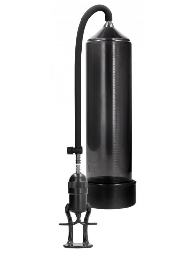 Черная вакуумная помпа для мужчин с насосом в виде поршня Deluxe Beginner Pump