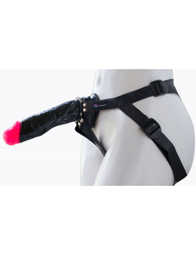 Страпон Harness Realistic с розовой головкой - 20,5 см.