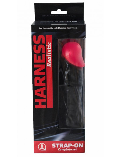 Страпон Harness Realistic с розовой головкой - 20,5 см.