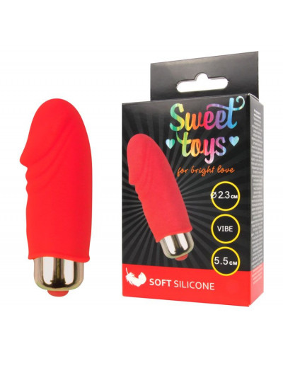 Красный вибромассажер Sweet Toys - 5,5 см.