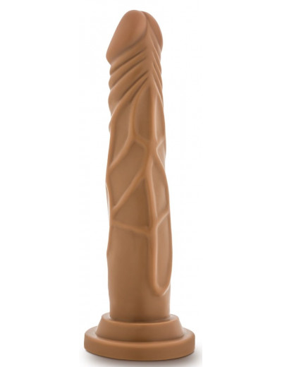 Кофейный фаллоимитатор без мошонки Dr. Skin Realistic Cock Basic 7.5 - 19 см.