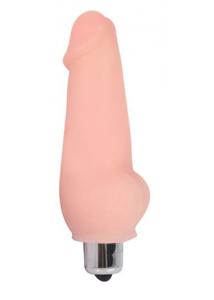 Телесный мини-вибратор Vibrator Mini - 9,5 см.