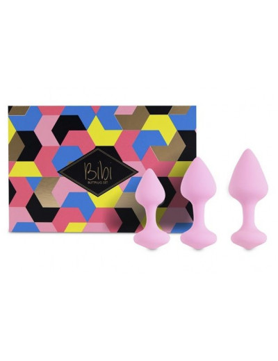 Набор из 3 нежно-розовых анальных пробок Bibi Butt Plug Set