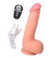 Телесный вибратор REALSTICK ELITE VIBRO с пультом ДУ - 19 см.