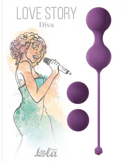 Набор фиолетовых вагинальных шариков Love Story Diva