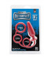 Красное эрекционное кольцо с подхватом и анальным стимулятором MENZSTUFF 3.5INCH DOUBLE RING ANAL PLUG
