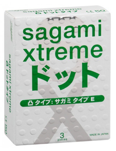 Презервативы Sagami Xtreme Type-E с точками - 3 шт.