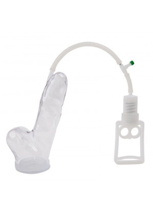 Реалистичная вакуумная помпа с насосом-поршнем Realistic Penis Pump Professional
