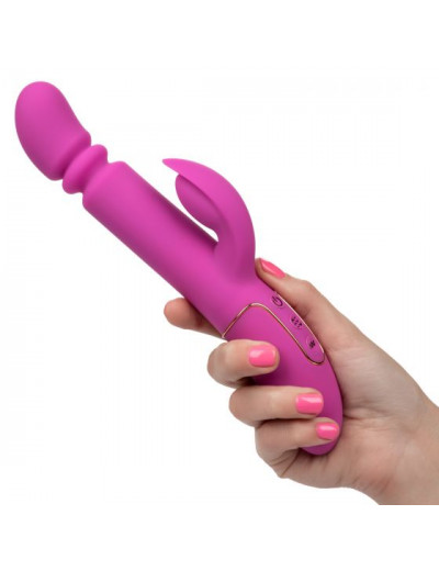 Лиловый вибратор с поступательными движениями Shameless Slim Player - 22,75 см.