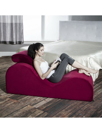 Бордовое вельветовое кресло для любви Liberator Esse Sex Chair