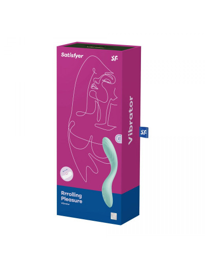 Мятный вибромассажер Rrrolling Pleasure с движущимся шариком - 23 см.
