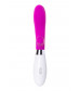 Розовый силиконовый вибратор с клиторальным стимулятором A-Toys Mady - 20,4 см.