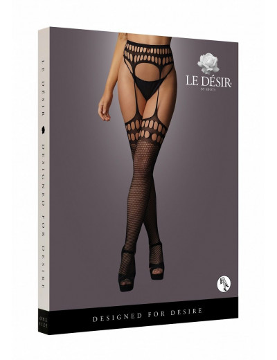 Чулки на поясе из мягкой сетчатой ткани Garterbelt Stockings With Open Design