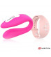 Розовый вибратор для пар с нежно-розовым пультом-часами Weatwatch Dual Pleasure Vibe