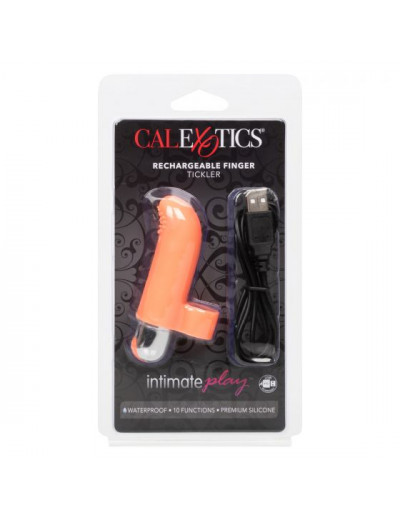 Оранжевая пулька-насадка на палец Finger Tickler - 8,25 см.