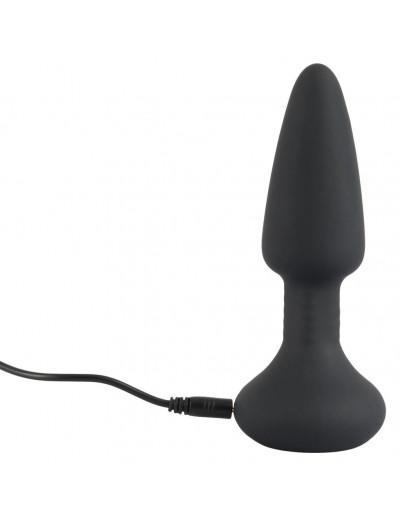 Черная анальная вибровтулка Remote Controlled Butt Plug - 14,2 см.