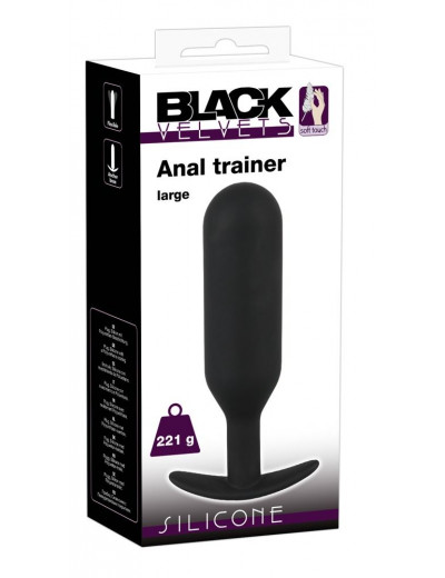 Черная анальная пробка с утяжелением Anal Trainer Large - 17,5 см.