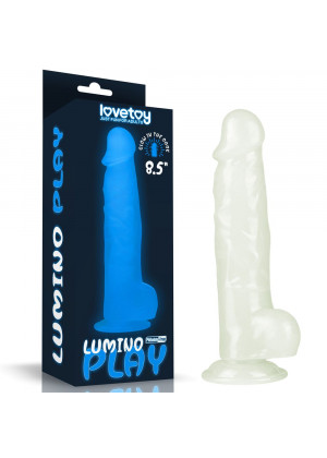 Прозрачный, светящийся в темноте фаллоимитатор Lumino Play Dildo - 21,5 см.