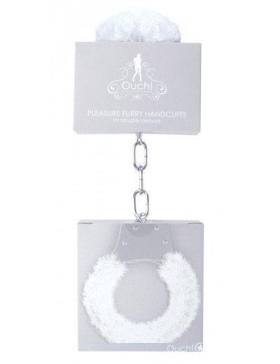 Белые пушистые наручники OUCH! White