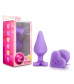 Фиолетовая анальная пробка Naughty Candy Heart Do Me Now - 8,9 см.