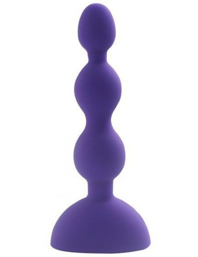 Фиолетовый анальный вибростимулятор Anal Beads S - 14,5 см.