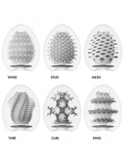 Набор из 6 мастурбаторов Tenga EGG IV с различным рельефом