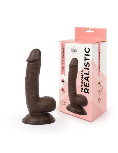 Коричневый реалистичный фаллоимитатор Erowoman