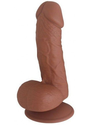 Коричневый фаллоимитатор SEDUCER Ballsy Stud - 16,5 см.
