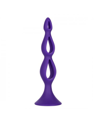 Фиолетовая анальная елочка Silicone Triple Probe - 14,5 см.