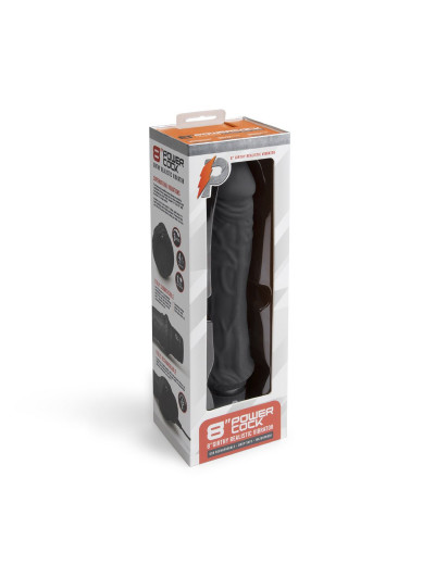 Черный вибратор-реалистик 8  Girthy Realistic Vibrator - 24,5 см.