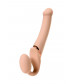 Телесный безремневой вибрострапон Silicone Bendable Strap-On M
