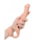 Телесный безремневой вибрострапон Silicone Bendable Strap-On M