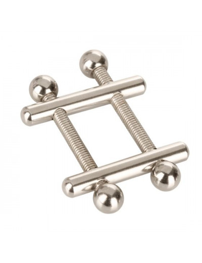 Серебристые металлические зажимы для сосков Crossbar Nipple Vices