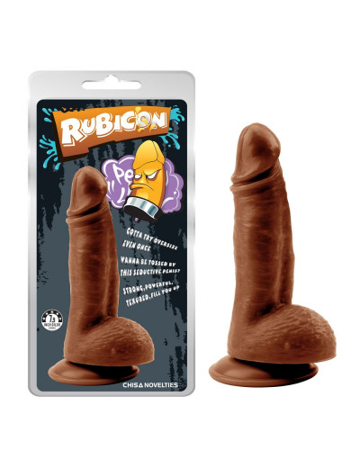 Коричневый фаллоимитатор Mighty Ravage Penis - 20 см.