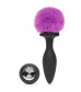 Черная анальная вибропробка Rechargeable Vibrating Bunny Tail Butt Plug Medium - 12 см.