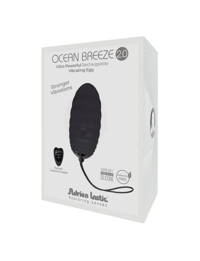 Черное виброяйцо с пультом ДУ Ocean Breeze 2.0 + LRS