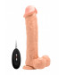 Телесный вибратор-реалистик Vibrating Realistic Cock 11  With Scrotum - 29,5 см.