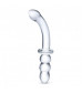 Прозрачный ребристый двусторонний стимулятор Ribbed G-Spot - 20 см.