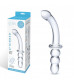 Прозрачный ребристый двусторонний стимулятор Ribbed G-Spot - 20 см.