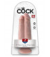 Сдвоенный телесный фаллоимитатор на присоске 7  Two Cocks One Hole - 20,3 см.